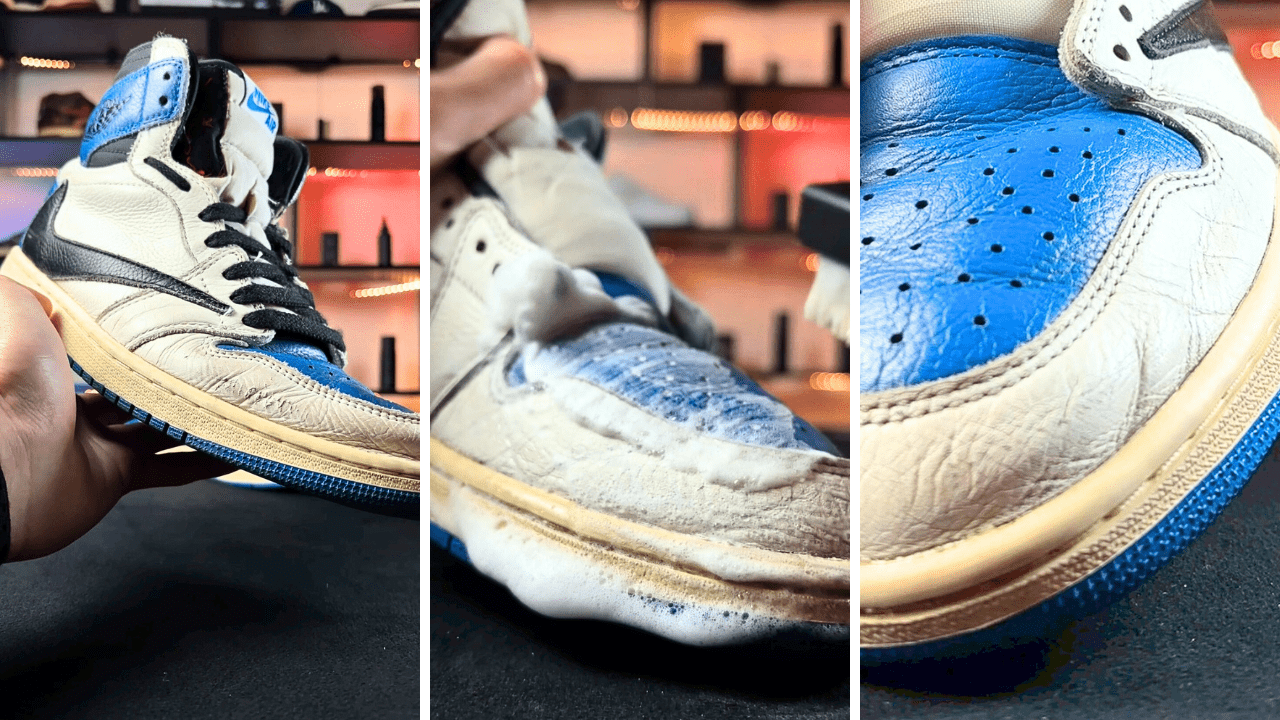 誰もが一度は履きたい一足…!お客様のTravis × Fragment AJ1をクリーニングレポート! - KicksWrap®︎
