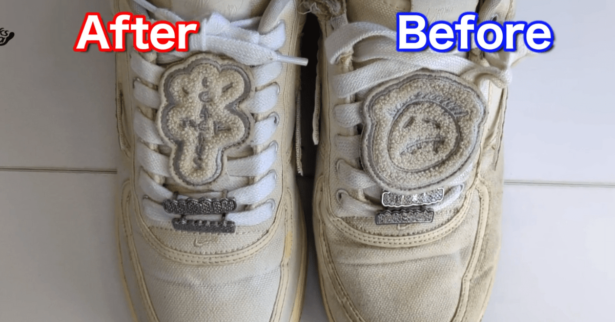 キャンバススニーカーの洗い方|汚れやすい白キャンバスを正しくお手入れ(travis scott × Nike Air Force 1 ”SAIL”で実演) - KicksWrap®︎