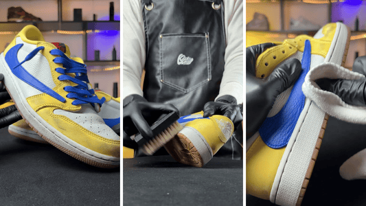 黒擦Travisが蘇る…!お客様のAJ1 カナリーをクリーニングレポート - KicksWrap®︎