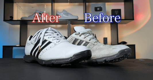 【水不要】ゴルフスパイクの洗い方｜プレー後の汚れたアディダスのゴルフシューズをきれいに - KicksWrap®︎